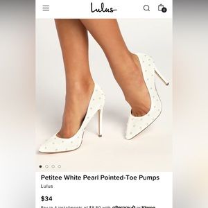 Lulu’s Petitee White Pearl Pointed-Toe Pumps